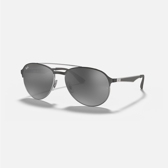 Ray-Ban Matte Grey Aviator Sunglasses With Case - Picture 2 of 4